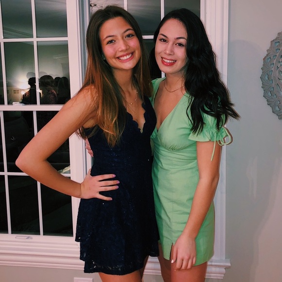 Navy blue homecoming/formal dance dress w glitter - Picture 4 of 6